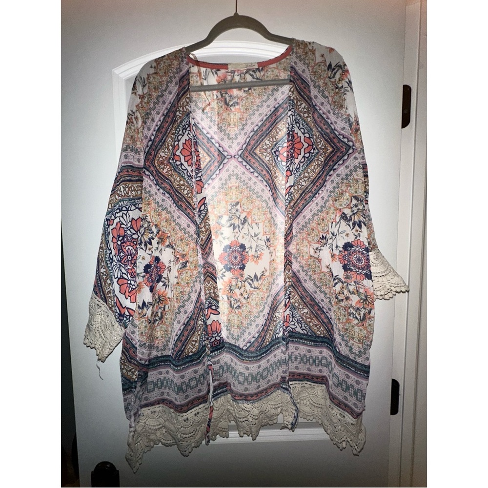 Boho bikini beach cover up bohemian kimono XXL